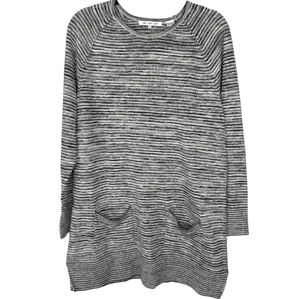 Eight eight Eight Black and grey Heathered tunic sweater Large
